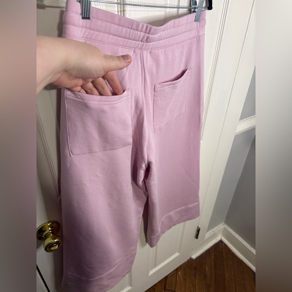 NWT Quince SuperSoft Fleece Cropped Wide Leg Pants – Size Medium | Petal Pink - Picture 7 of 10